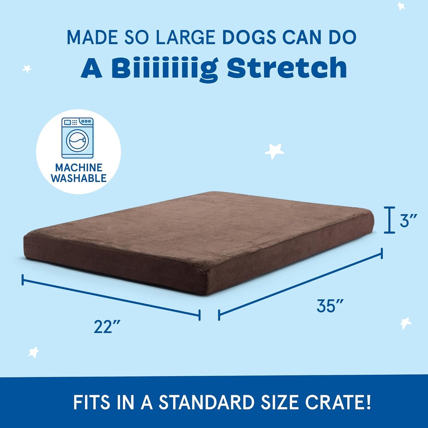 Barkbox Orthopedic Dog Bed with Memory Foam, Premium Comfort for Dogs and Puppies, Dog Bed for Joint Relief and Restful Sleep, Durable and Easy to Clean - Espresso, Large