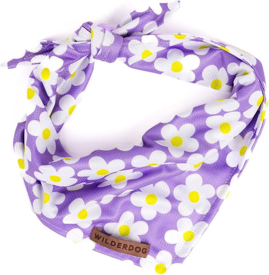 Wilderdog Dog Bandana with Lightweight Quick Drying Poly-Blend Mesh Material in Daisy