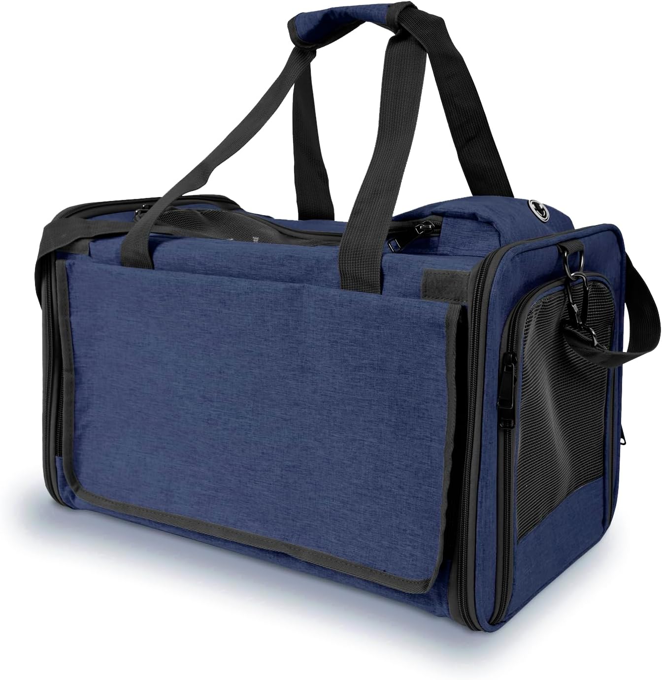 Medium Cat Carrier Large Cat 15 lbs+ Soft Pet Carrier Small Puppy/Ventilated 2 Kittens Car Travel Bag Case/Comfy Big Maine Coons 25 Pounds/Soft-Sided Mesh Kitty Products Dark Blue