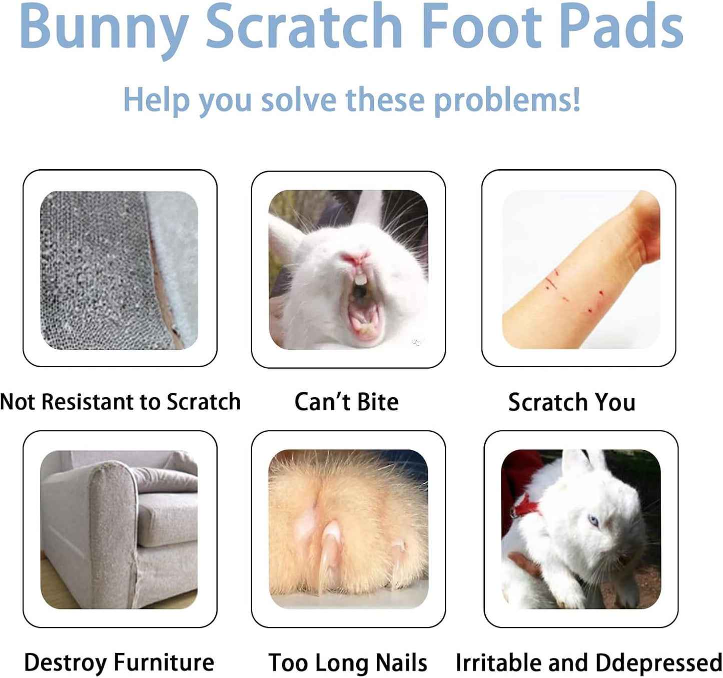 BNOSDM Rabbit Grinding Claw Pads 2Pack Bunny Scratch Foot Pads Natural Hamster Lava Stone for Teeth Grinding White Rabbit Scratching pad Chew Toy for Guinea Pig Ferret Chinchilla Mouse