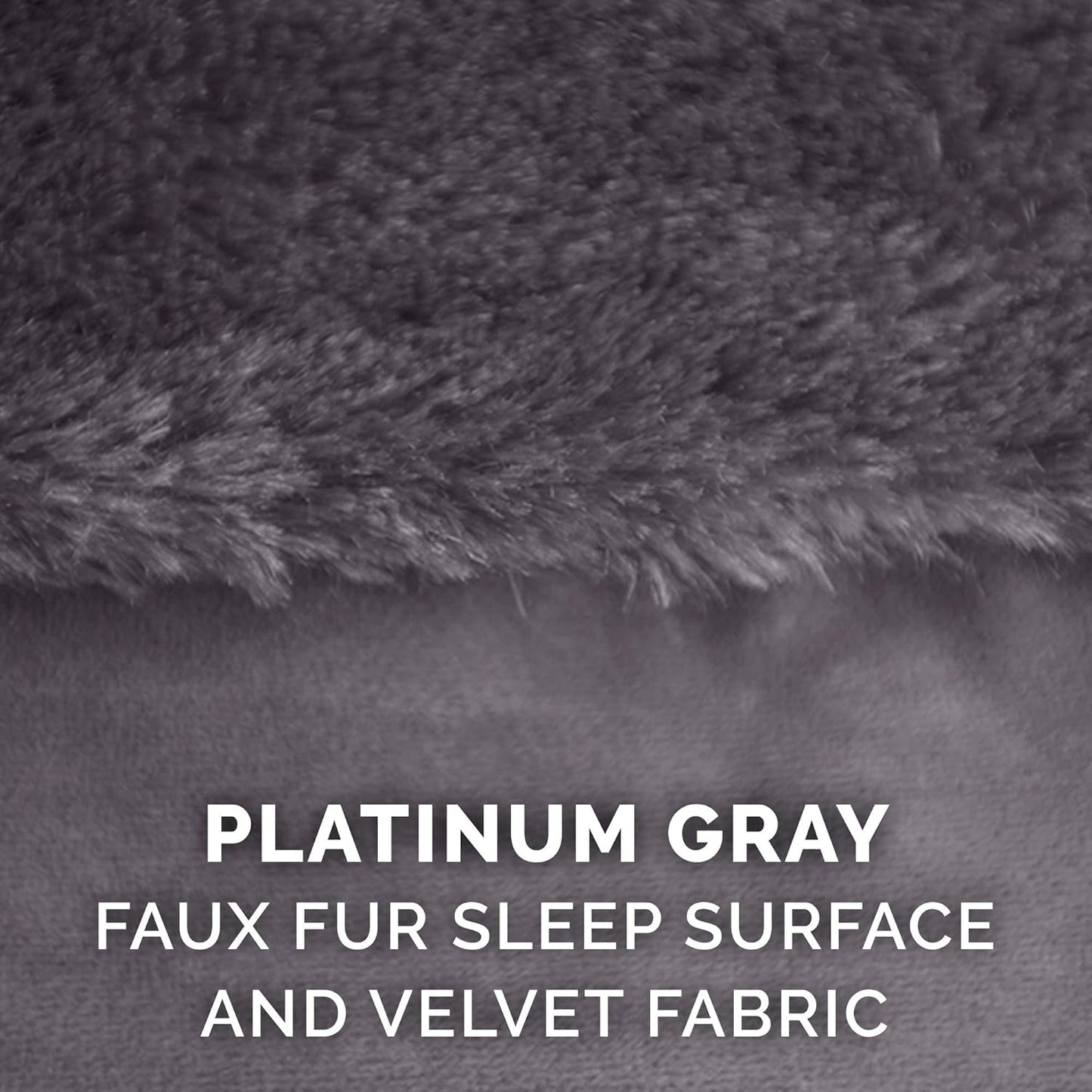 Furhaven Cooling Gel Dog Bed for Large/Medium Dogs w/ Removable Bolsters & Washable Cover, For Dogs Up to 55 lbs - Plush & Velvet L Shaped Chaise - Platinum Gray, Large