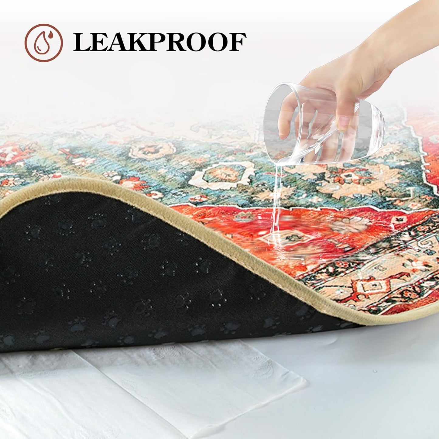 HAOCOO Washable Pee Pads for Dogs, (2 Pack) 3Ft x 3Ft Reusable Puppy Training Pads Super Absorbent Waterproof Whelping Pads,Red Non-Slip Leakproof Potty Pads for Pet Housebreaking