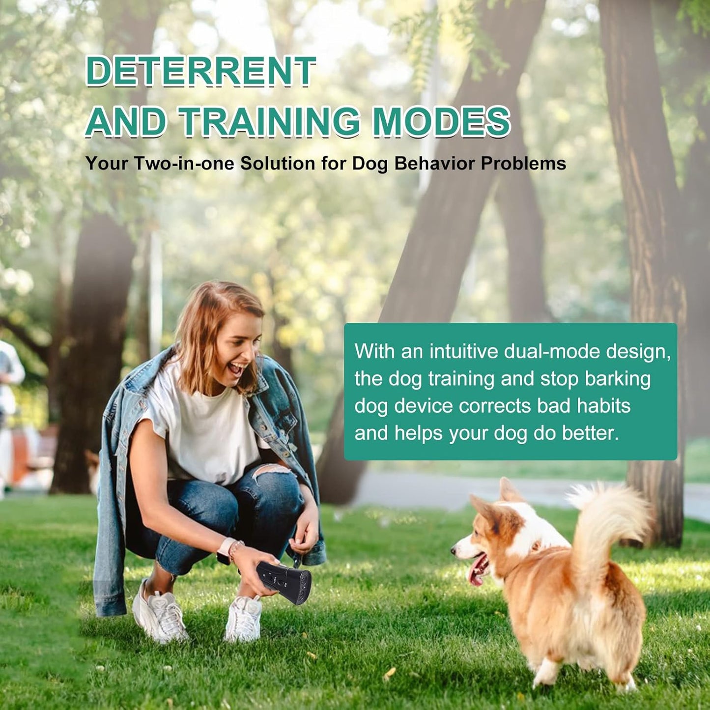 Dog Barking Control Devices,Anti Barking Device,Ultrasonic Dog Barking Control Devices & Training Tool,3 in 1 Bark Control Tool,Correct Poor Behavior, Indoor &Outdoor