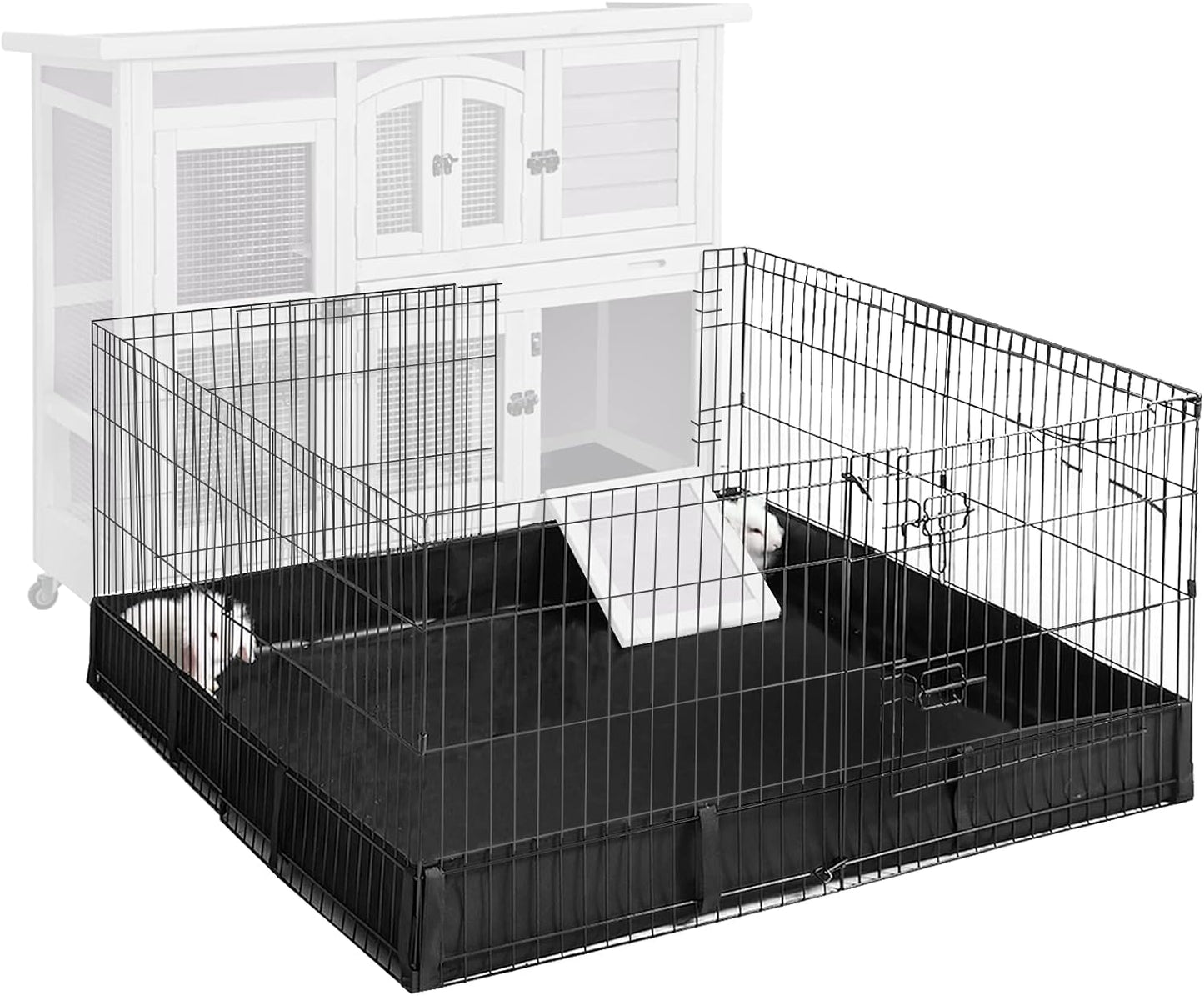 Aivituvin Pet Playpen Guinea Pig Cage Small Animal Rabbit Exercise Pen with Waterproof Floor Liner - Extension Playpen ONLY