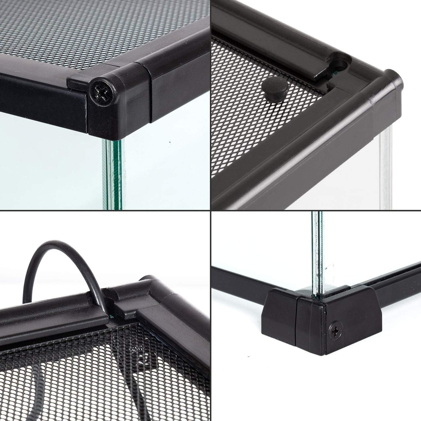 REPTIZOO Small Glass Tank 8 Gallon, Top Opening Terrarium 12" x 12" x 12" Leopard Gecko Tarantula Young Lizard Hermit Crab Frog Insects Breeding Tank