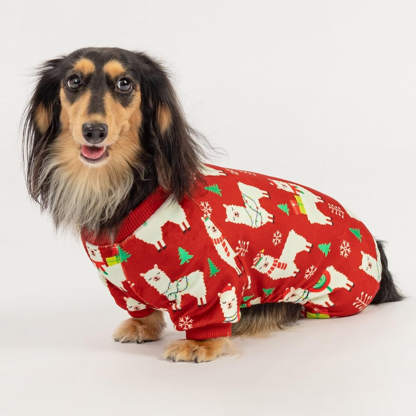 Fitwarm Christmas Alpaca Dog Pajamas, Christmas Clothes for Small Dogs Boy Girl, Holiday Pet Outfit, Red, Green, White, XXL