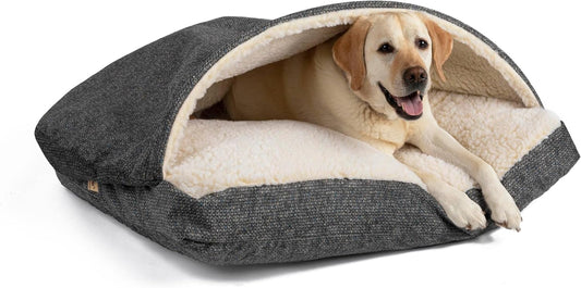 Snoozer Pet Products Luxury Rectangle Cozy Cave Dog Bed with Microsuede, Showdog Collection, Extra Large, Merlin Pewter