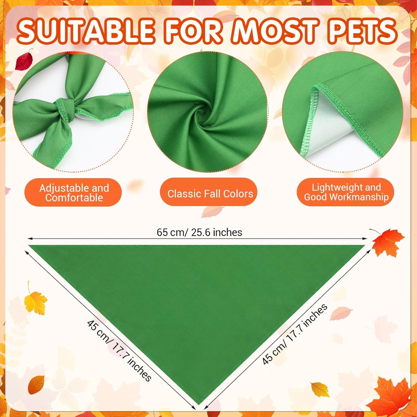 48 Pcs Thanksgiving Blank Dog Bandanas Bulk Sublimation Plain Bandanas for Dogs Heat Transfer Personalized DIY Triangle Bibs Scarf Set for Pets Fall Costume Photo Props Accessories Pet Shops