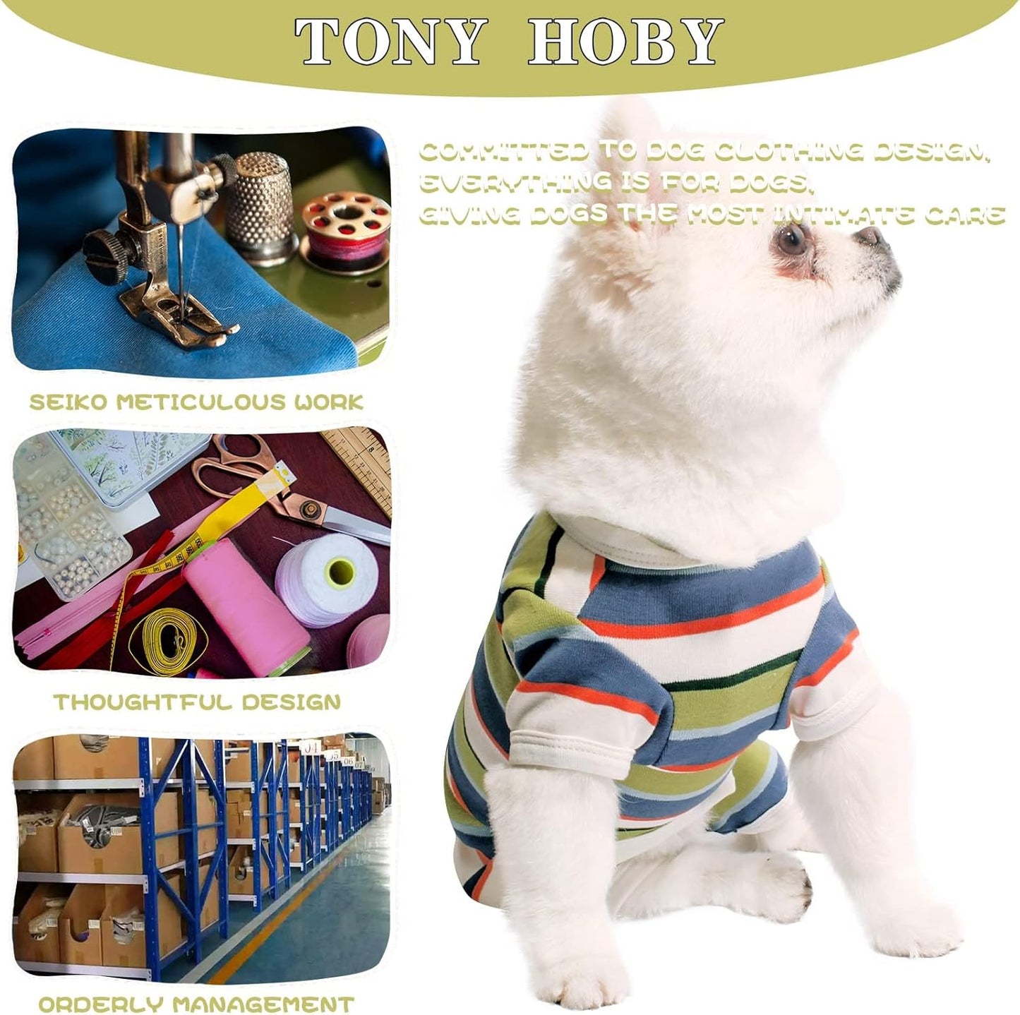 TONY HOBY Dog Pajamas, Dog Jumpsuit, Colorful Dogs Shirt, Dogs Surgery Recovery Suit for Small Medium Breeds (Blue&White, Boy, XL)