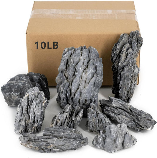 Natural Rocks Seiryu Stones Aquariums Stones for Aquascaping, Aquariums, Terrariums, Vivariums Decorative Stone,Reptile Enclosures,Paludariums,and Gardens-10LB（2 to 7 inch）