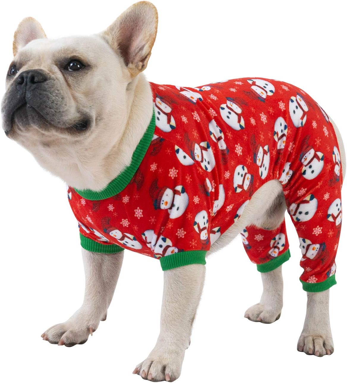 CuteBone Dog Christmas Pajamas Puppy Onesies Small Dogs Soft Pjs Coat Cat Apparel Comfy Pet Clothes Outfit Doggie Bodysuit P136M