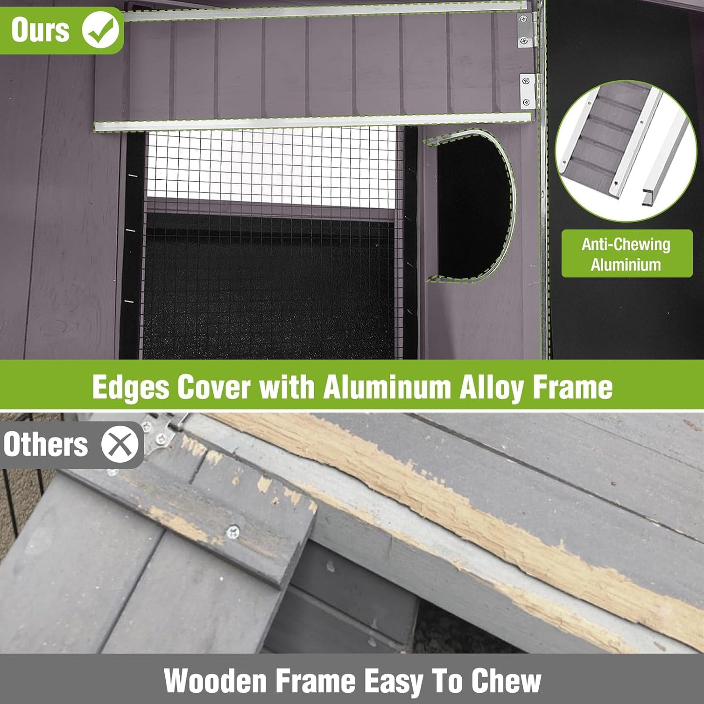 GUTINNEEN Rabbit Hutch Guinea Pig Cages Indoor with Stand Wooden Small Animals Cage Hutch Hamster Cage with Hideout,Pull Out Tray, Anti Chew Ramp (Grey)