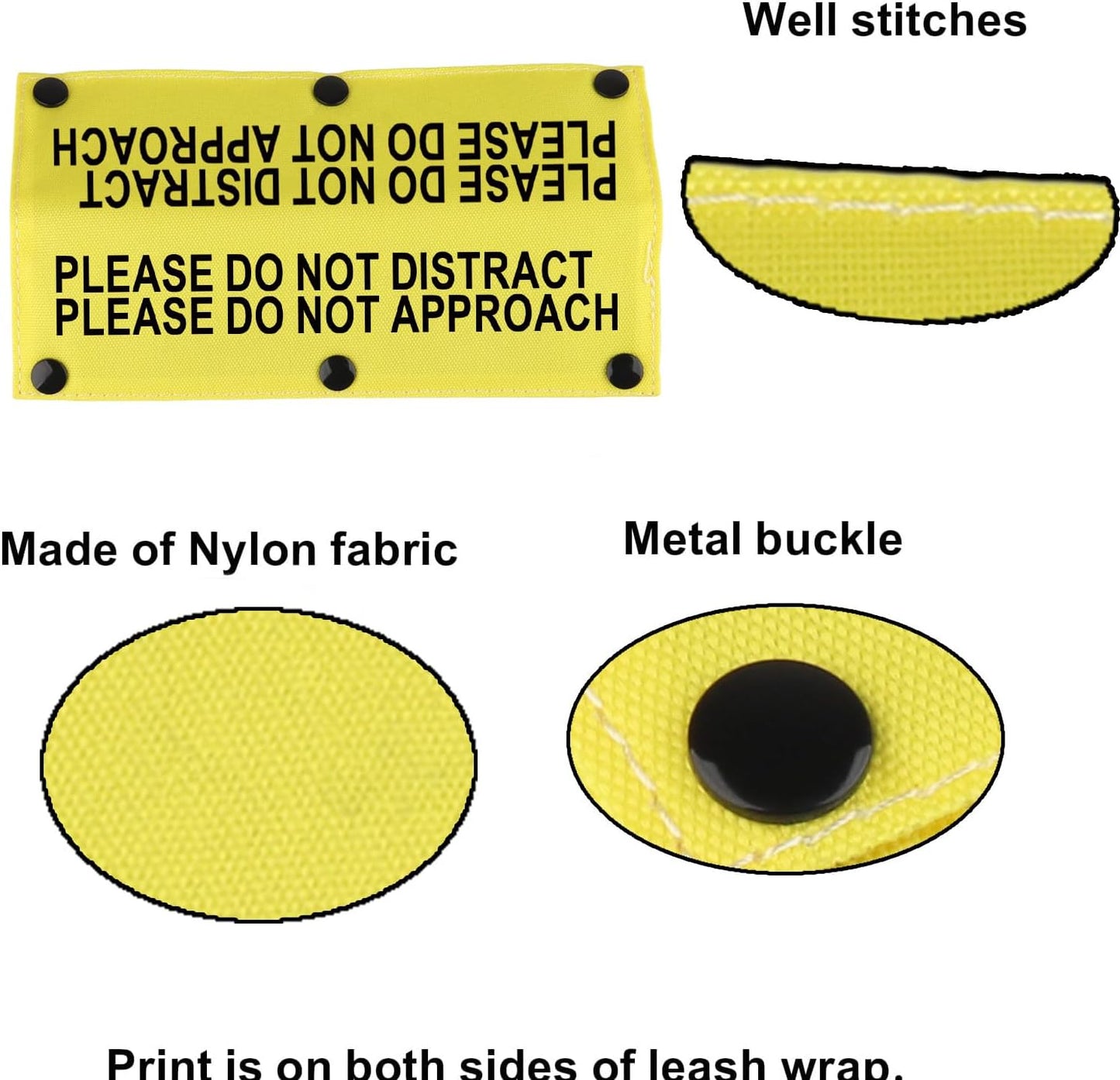 Funny Dog Leash Sleeve Please Do Not Distract Please Do Not Approach Dog Leash Wrap Sleeve (Not Distract Not Approach-YE Sleeve)