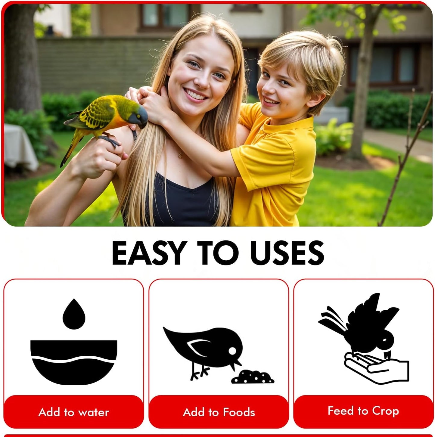 Morning Bird Calcium Plus Liquid Supplement for Birds - Liquid Calcium Formula with Magnesium and Vitamin D3 Calcium Supplement for All Birds – 2 Fl Oz