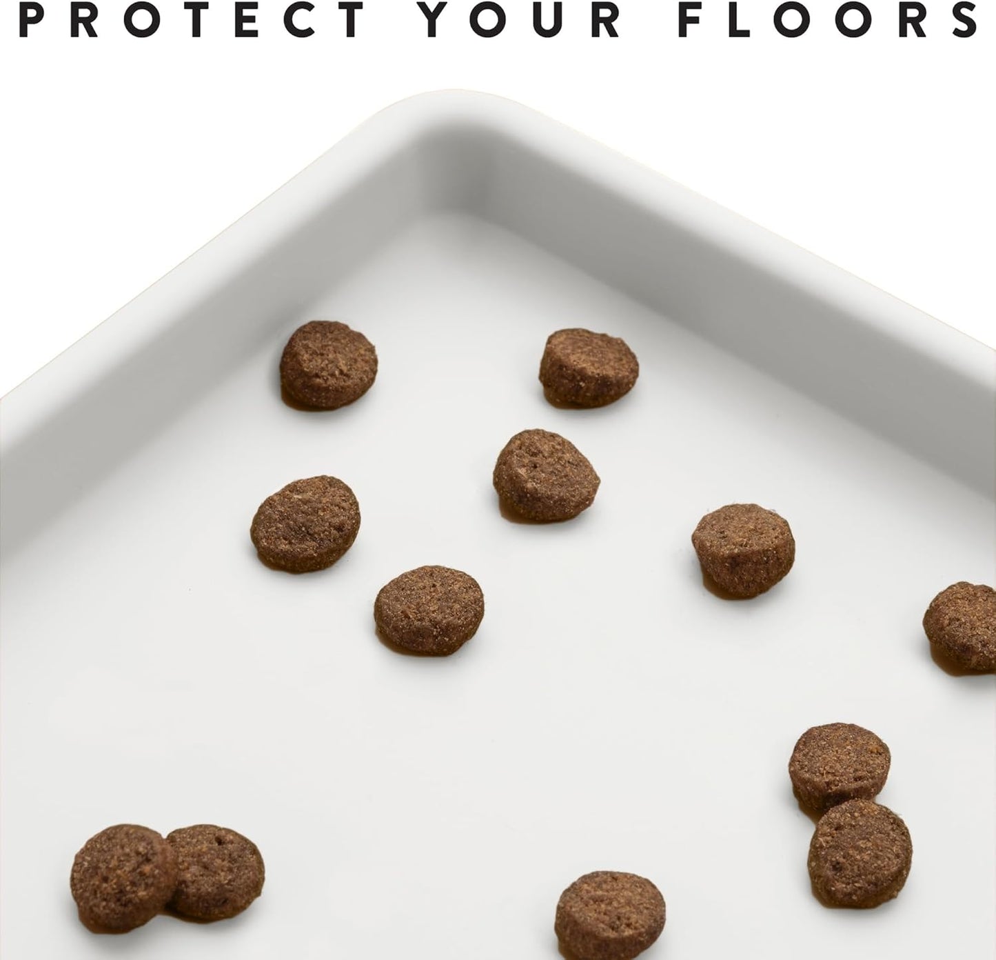 CatGuru Cat Food Mat, Small & Large Pet Feeding Mat, 100% Waterproof Cat Placemat for Food and Water, Silicone Mats for Cats Bowls, Non-Slip Mat for Pet Bowl or Fountain (Small, Marshmallow)