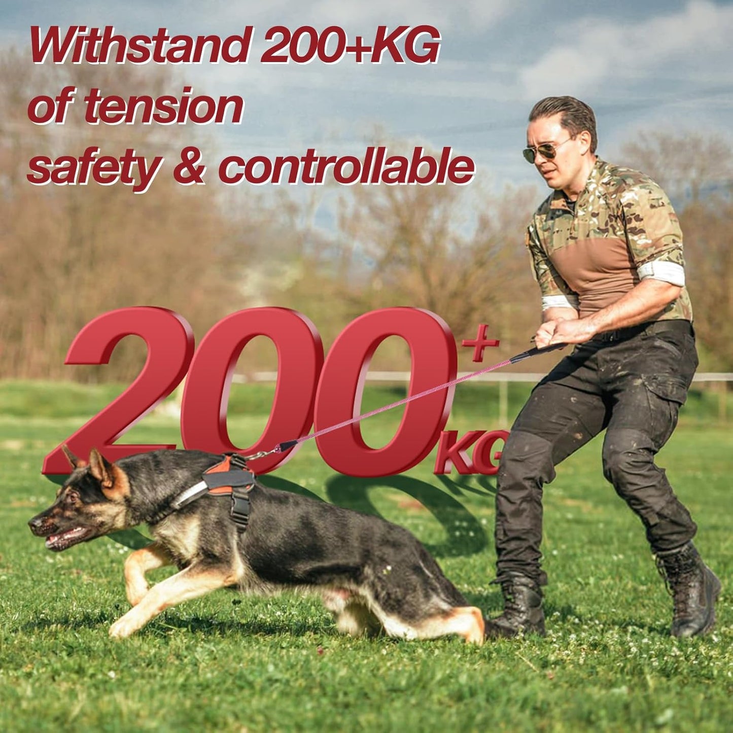 Purple 4FT Dog Leash for Large Dogs Night Walking Reflective Heavy Duty Chew-Resistant Nylon Leash with Padded Handle and 360° Swivel Clip Strong for Medium to Large Breeds