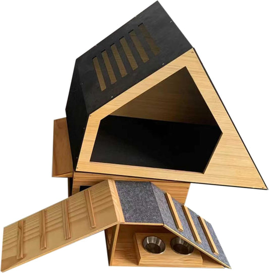 Wooden Rabbit Hideout Castle – Indoor Bunny House & Hut for Rabbits, Guinea Pigs, Chinchillas & Small Pets – Medium Size Habitat – Durable Wooden Rabbit House for Indoor & Outdoor Use