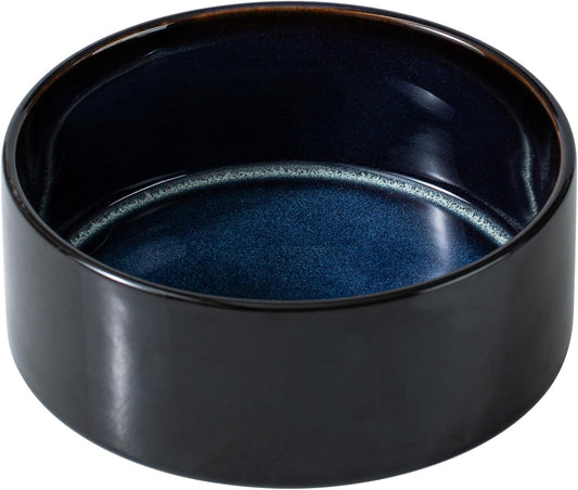 Ceramic 8.2inch Dog Bowl for Large Breed Dogs, Anti-Slip and Weighted Pet Food and Water Dishes (Single Bowl, Starry Sky)