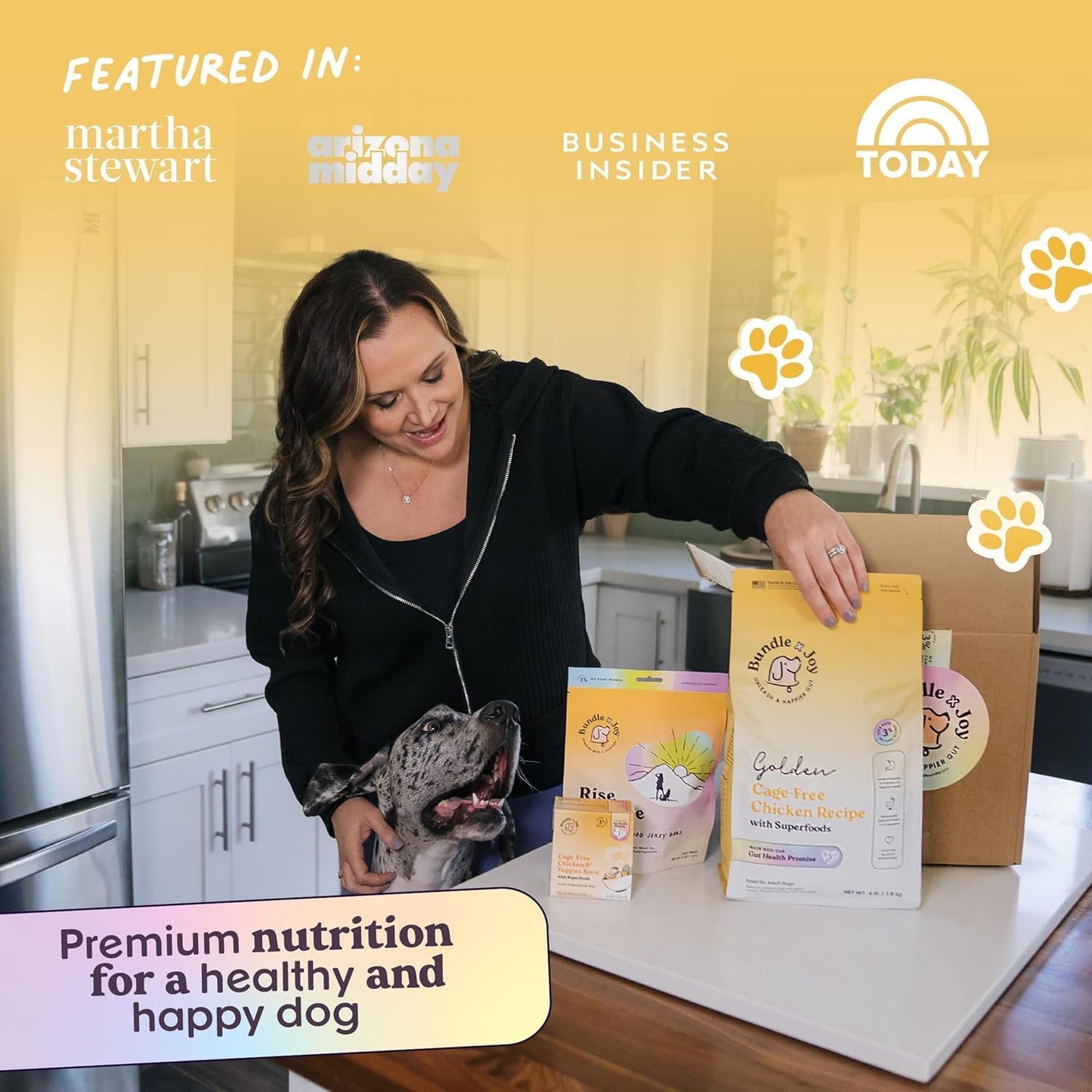 Bundle x Joy Superfood Dry Dog Food - Pet Food for Small, Medium and Large Breeds - Made with Real Ingredients - Nutrient Dense Probiotic Dog Food to Support Healthy Digestion (12 Pound, Chicken)