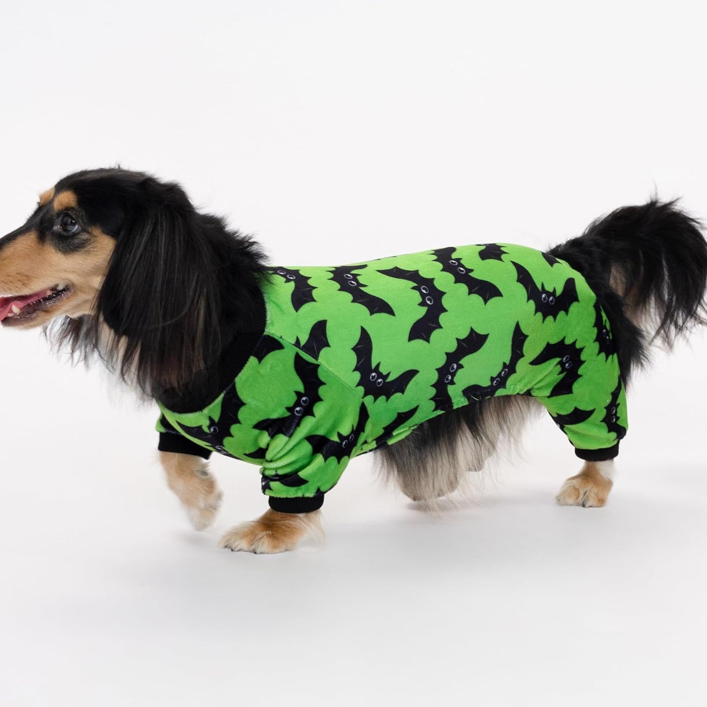 Fitwarm Halloween Bat Dog Pajamas, Funny Costumes for Small Dogs Boy Girl, Pet Outfit, Lime Green, Black, Small