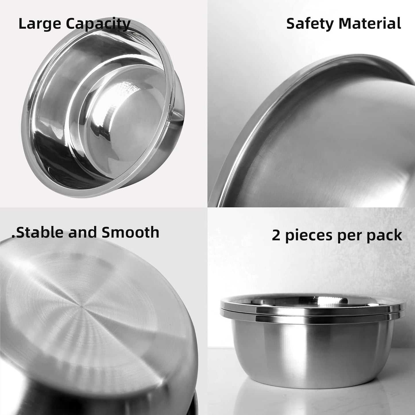 Stainless Steel Large Dog Bowl Set of 2, with 176 oz (24cup) High Capacity Metal Dog Food Bowls,Desirable Water and Food Bowls for Large, X-Large, and Giant Dogs,Heavy Duty, BPA-Free