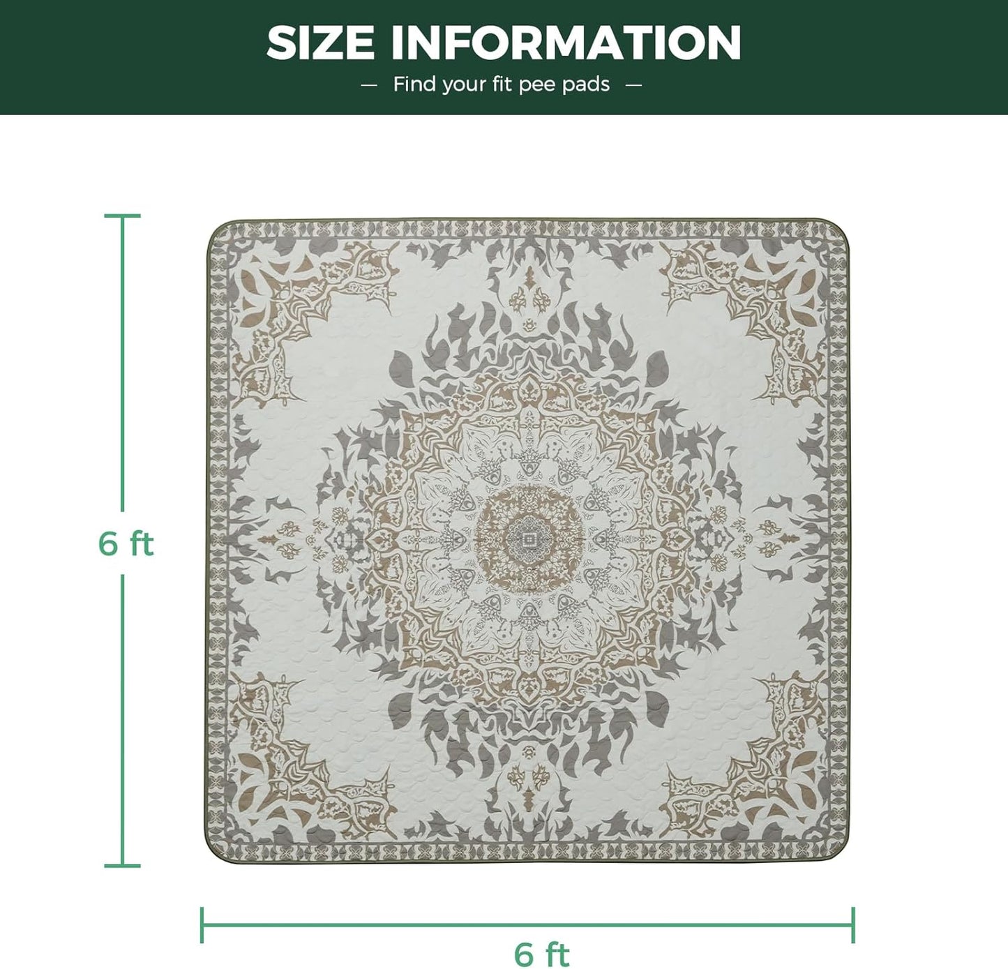 FXW Washable Pee Pads for Dogs, Puppy Pads with Super Absorbent, Specifically Designed for FXW Rollick/Homeplus 32 inch 8 Panels Dog Playpen, 71" Square, Boho, 1 Pack