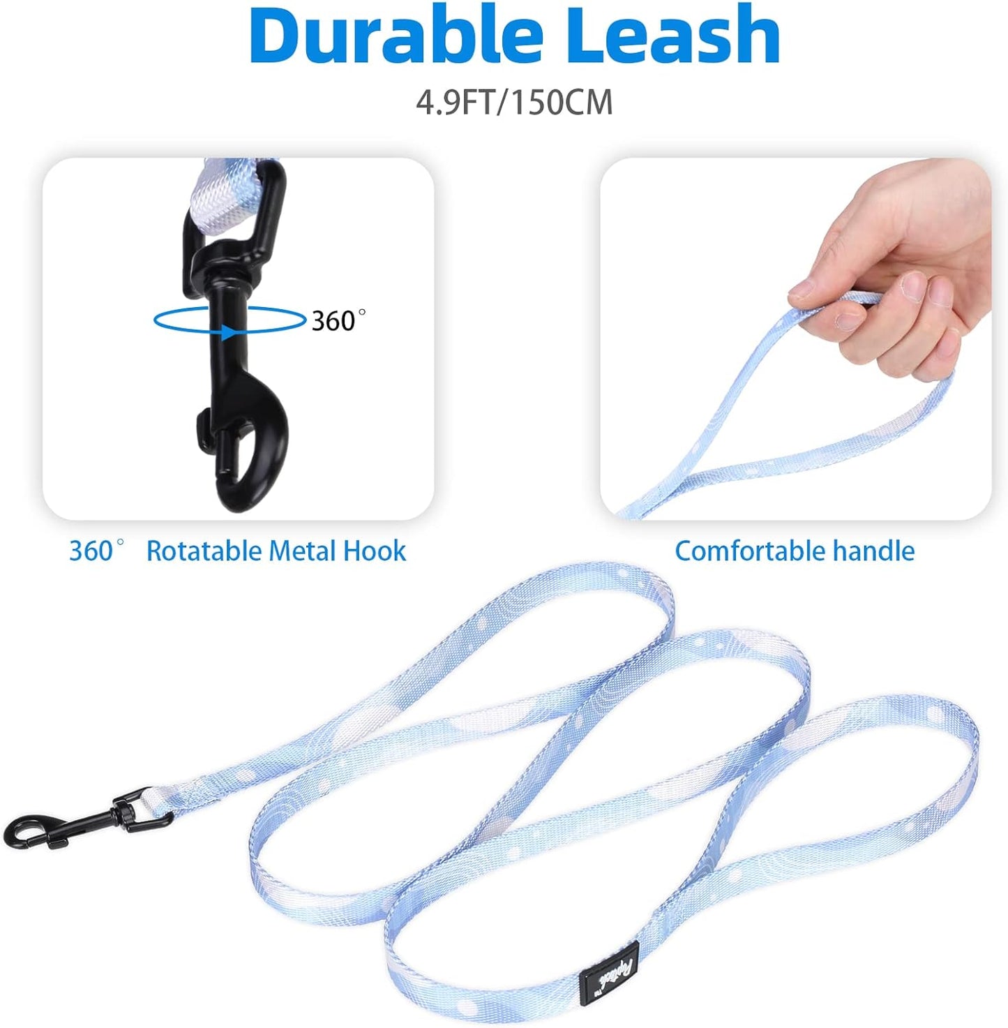 PUPTECK No Pull Dog Harness Soft Adjustable Basic Nylon Step in Puppy Vest Outdoor Walking with Leash Medium