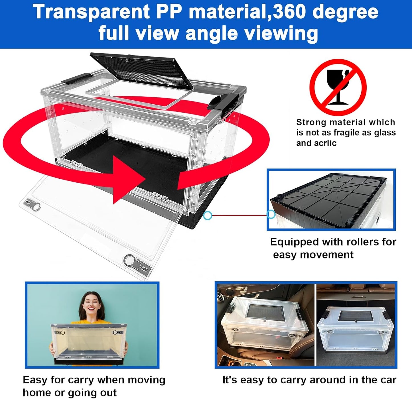 Hamster breeding House Reptile breeding Cages with Wheels (Big Size)
