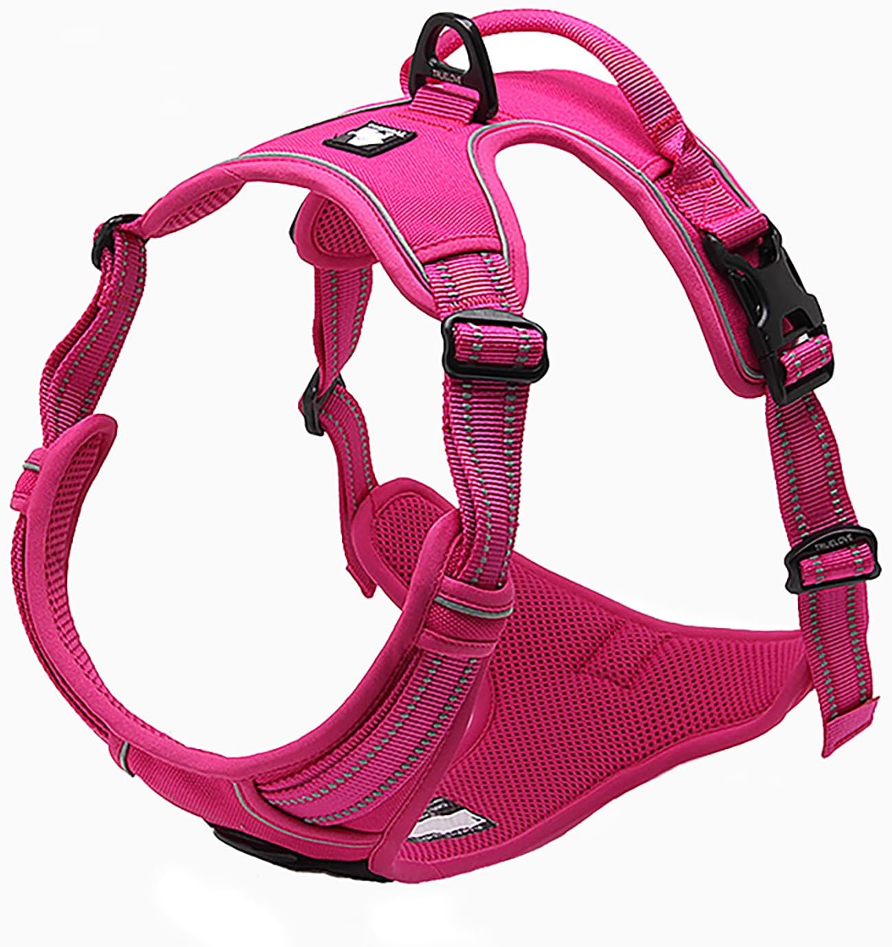 TRUE LOVE Truelove Adjustable No-Pull Dog Harness Reflective Pup Vest Harnesses Comfortable Control Brilliant Colors TLH5651(Fushcia,XS)