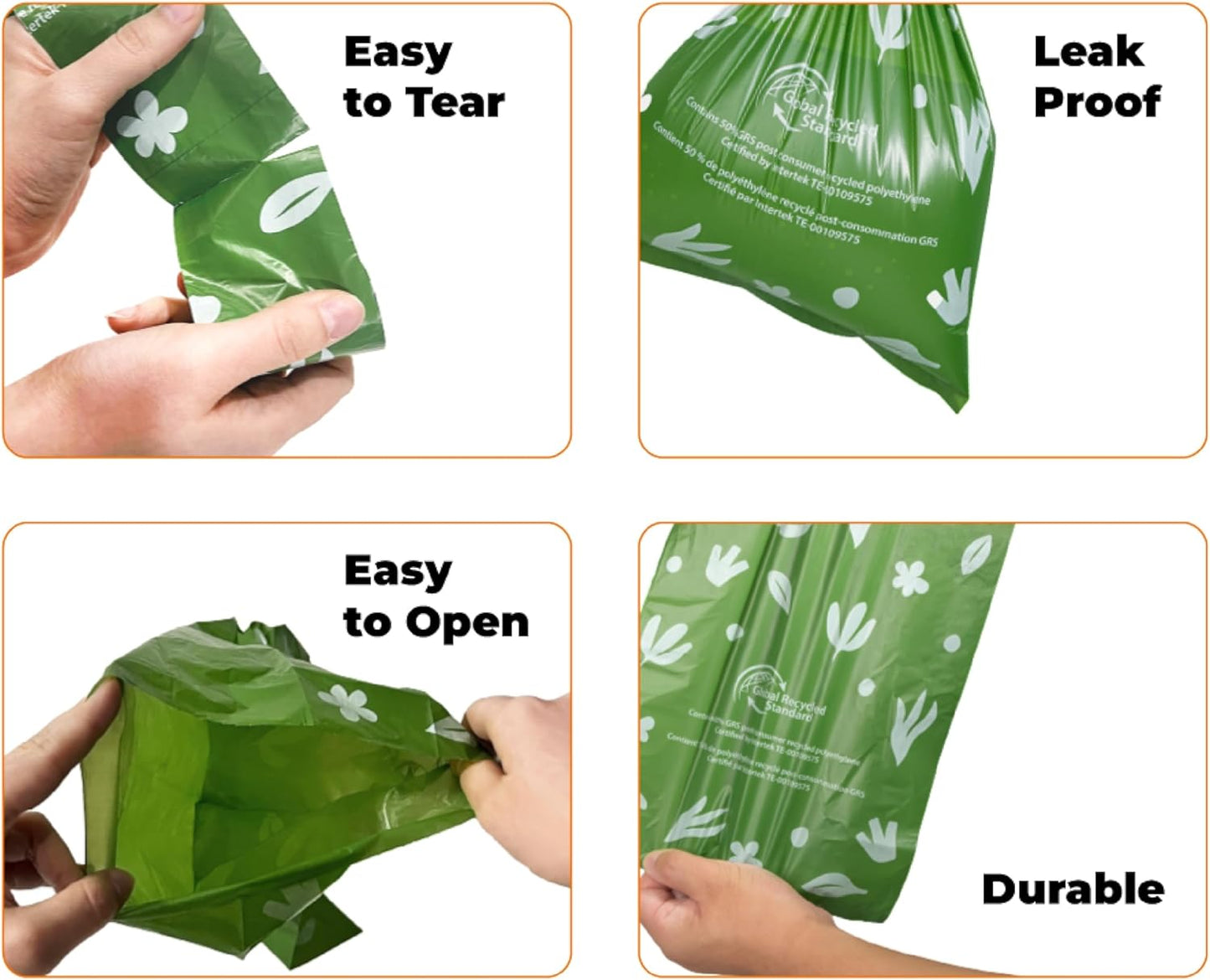 Best Pet Supplies Poop Bags for Dogs, 50% Post-Consumer Recycled Content dog waste bags on rolls, fits all poop bag holders for leashes - 600 Count, Green, Lavender Scented