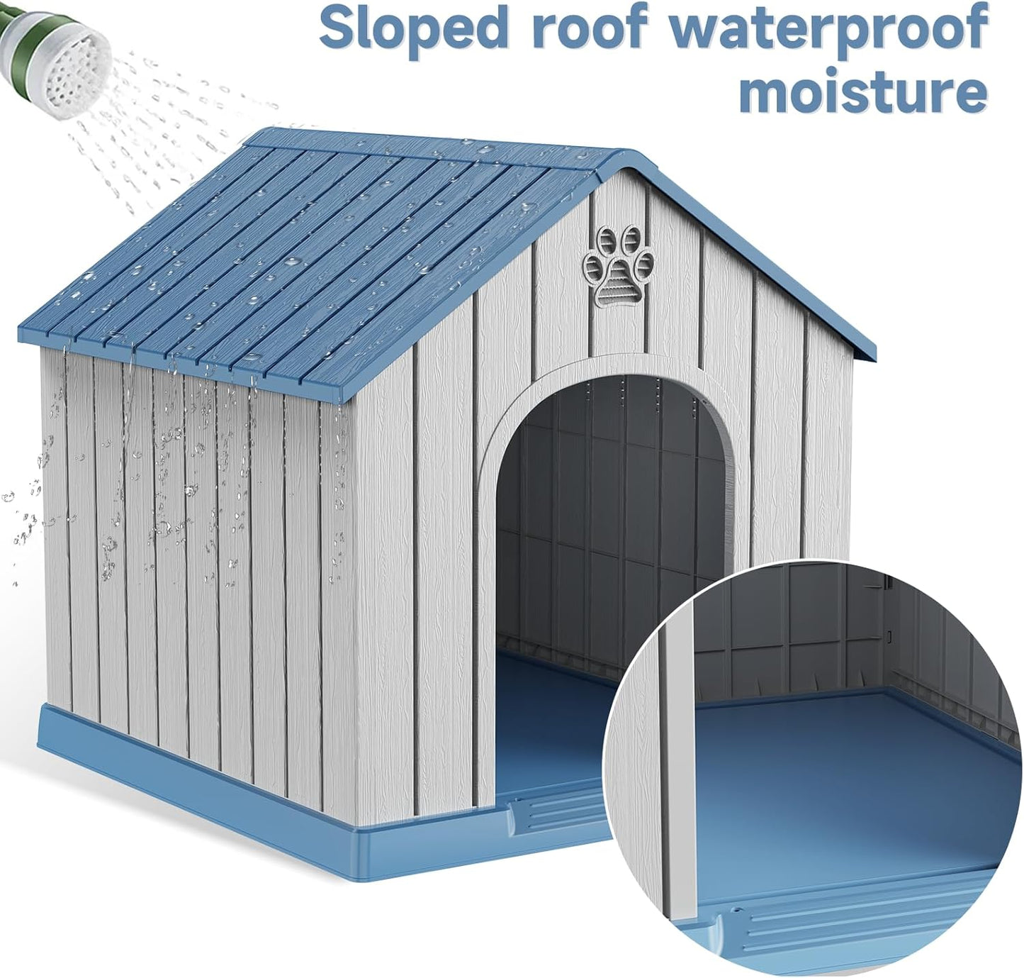 Vixzen Dog Houses Resin Outdoor Dog Kennel Small Indoor Dog House for Home & Garden Use