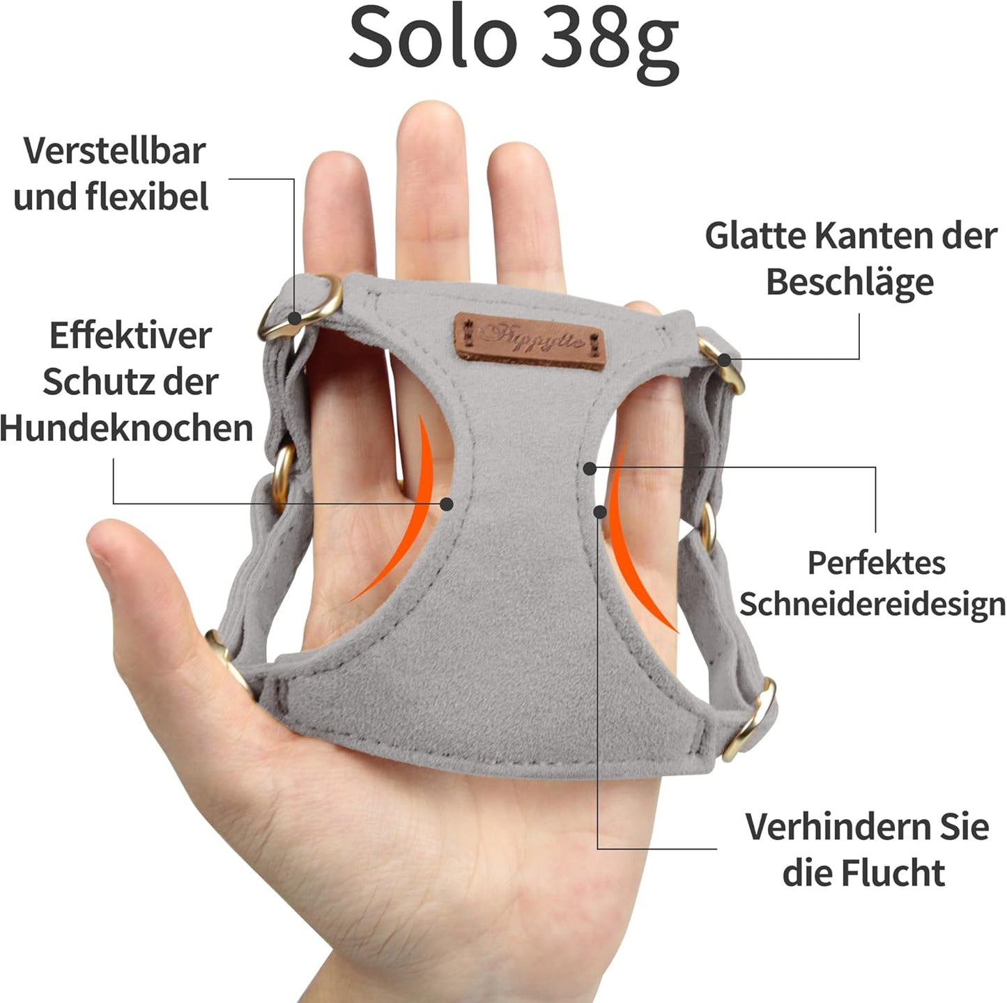 Puppytie No Pull Dog Harness with Multifunction Dog Leash,Soft Adjustable No Choke Escape Proof Pet Harness Vest for Medium Dogs or Large Dogs,Silver Grey,M