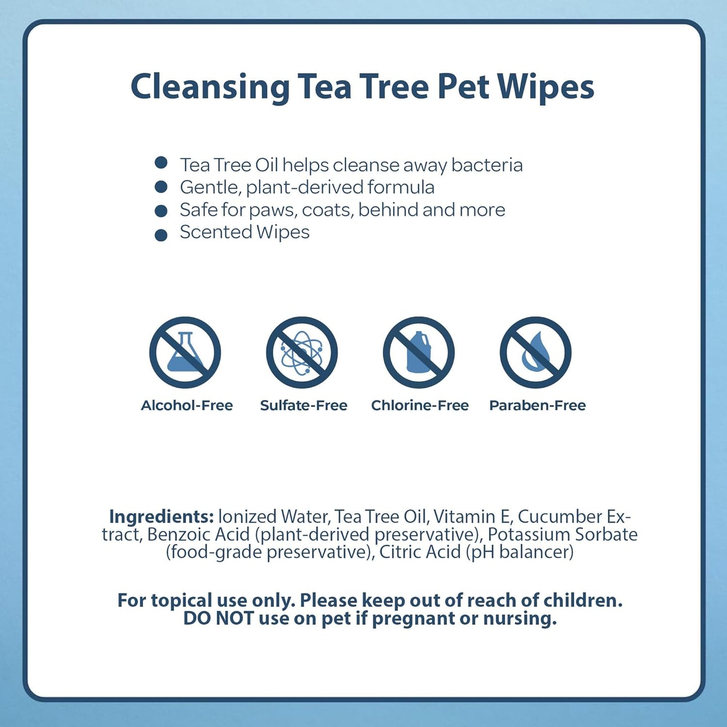 Best Pet Supplies Pet Grooming Wipes for Dogs & Cats,Deodorizer for Coats & Dry, Itchy, or Sensitive Skin, Clean Ears, Paws, Body, & Butt - Cleansing, Tea Tree, 400 Count
