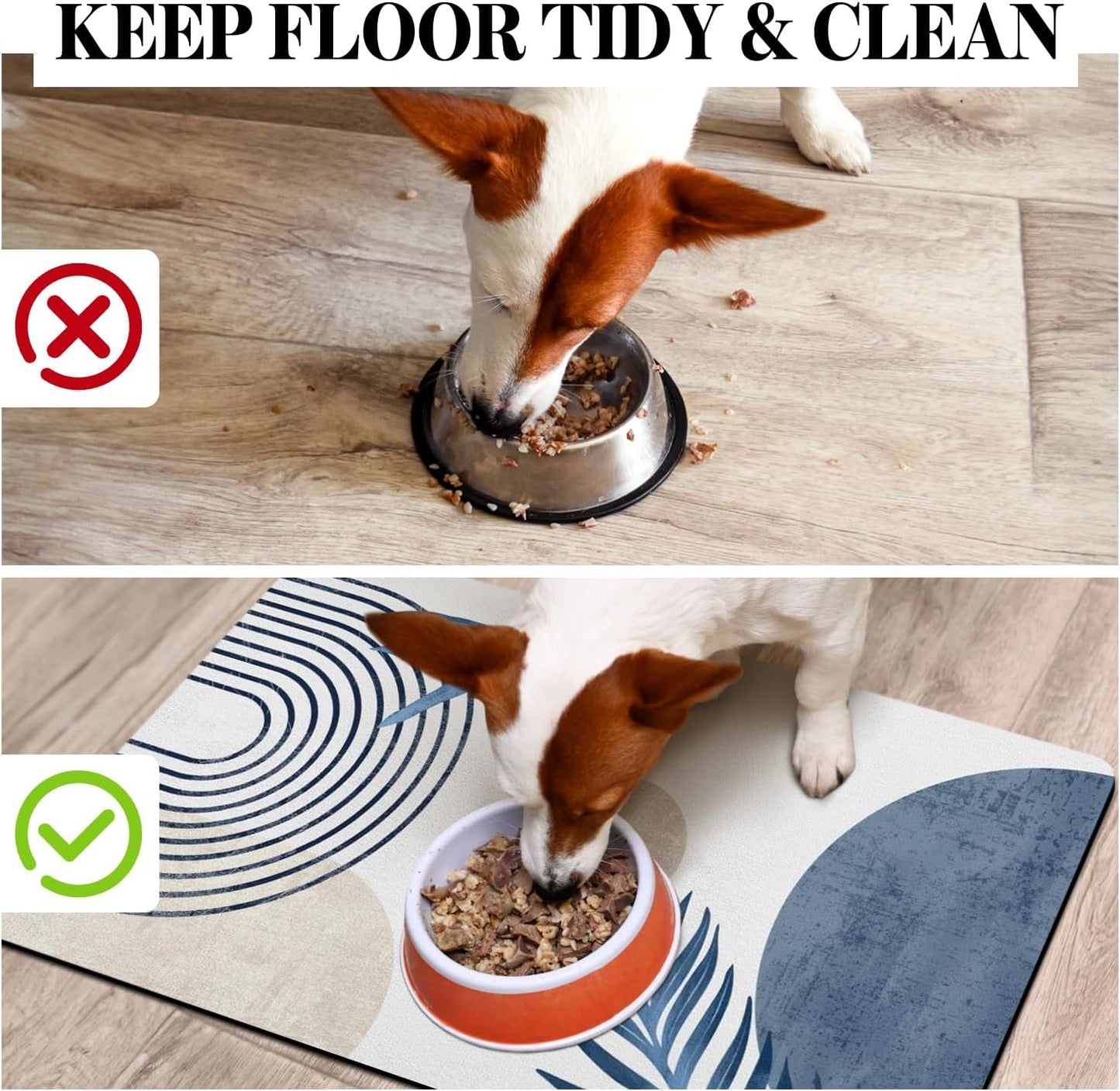 Dog Food Mats for Floors, Absorbent Dog Bowl Mat for Food and Water Dispenser Mat, Quick Dry Cat Food Mat Pet Supplies