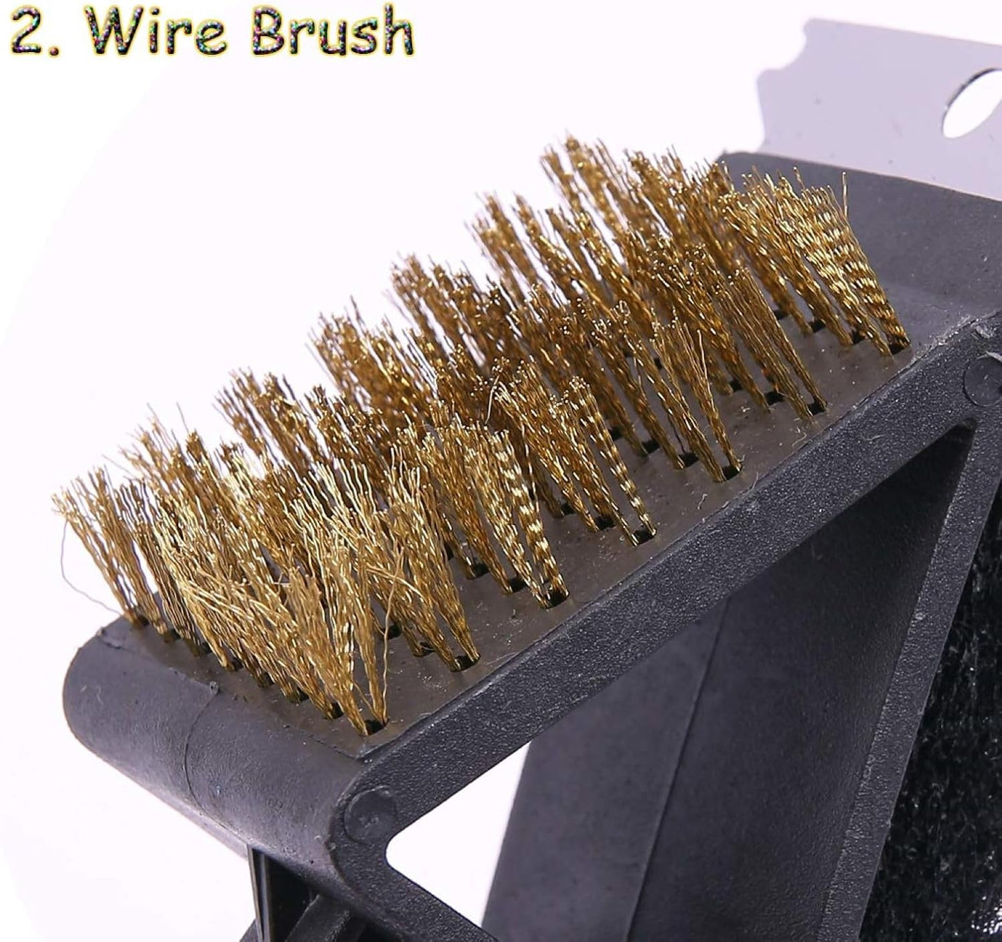 QBLEEV Stainless Steel Triangle Long Bird Cleaning Brush, Multi-Function Three-in-one Long Handle Brush, Pet Supply Cage Accessory for Parrot Birds