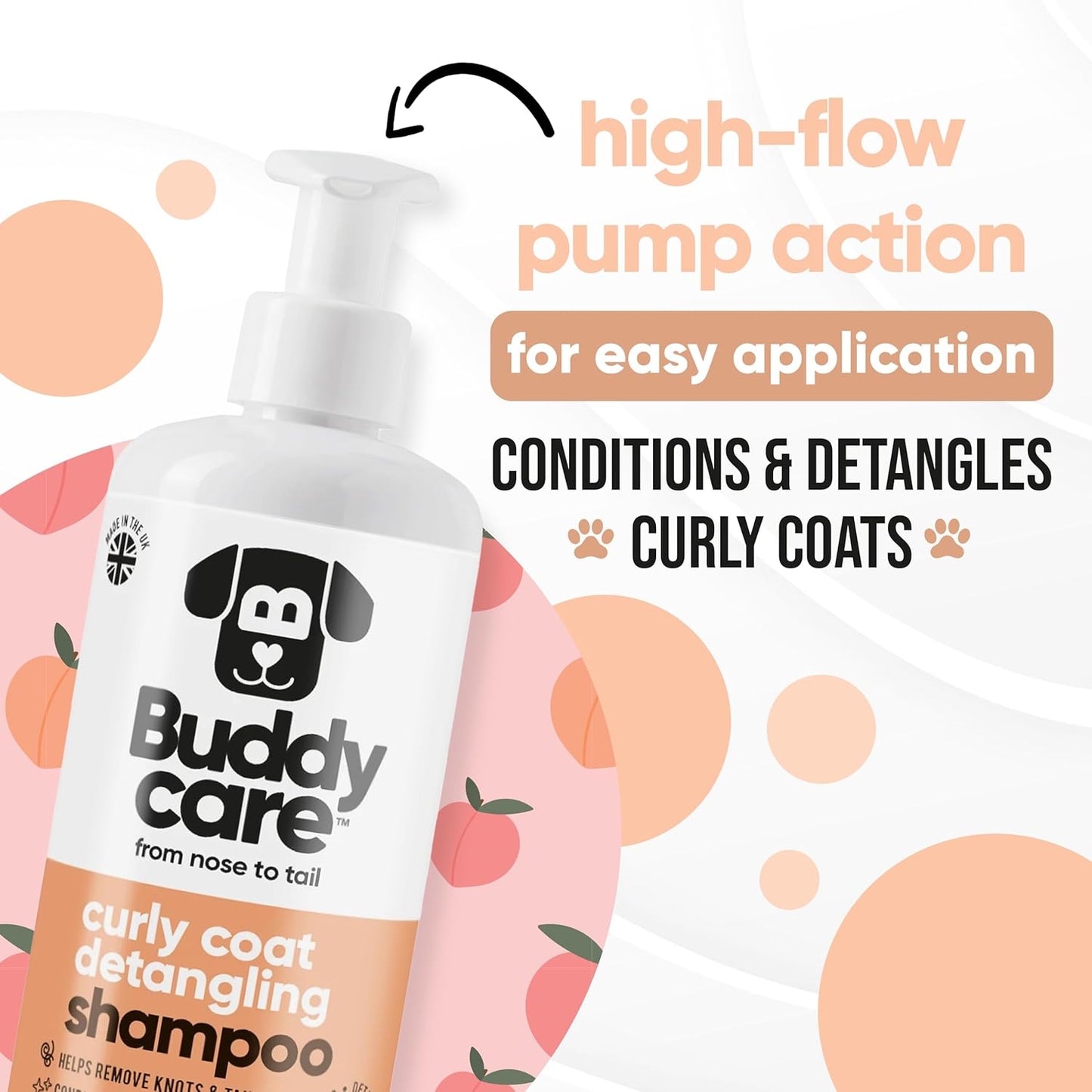 Curly Coat Dog Shampoo by Buddycare | with Aloe Vera and Pro Vitamin B5 (50.72oz)