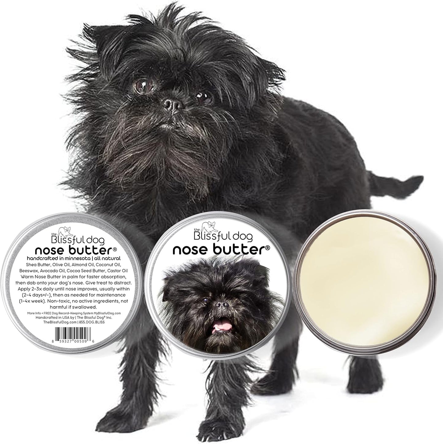 The Blissful Dog Affenpinscher Unscented Nose Butter - Dog Nose Butter, 16 Ounce