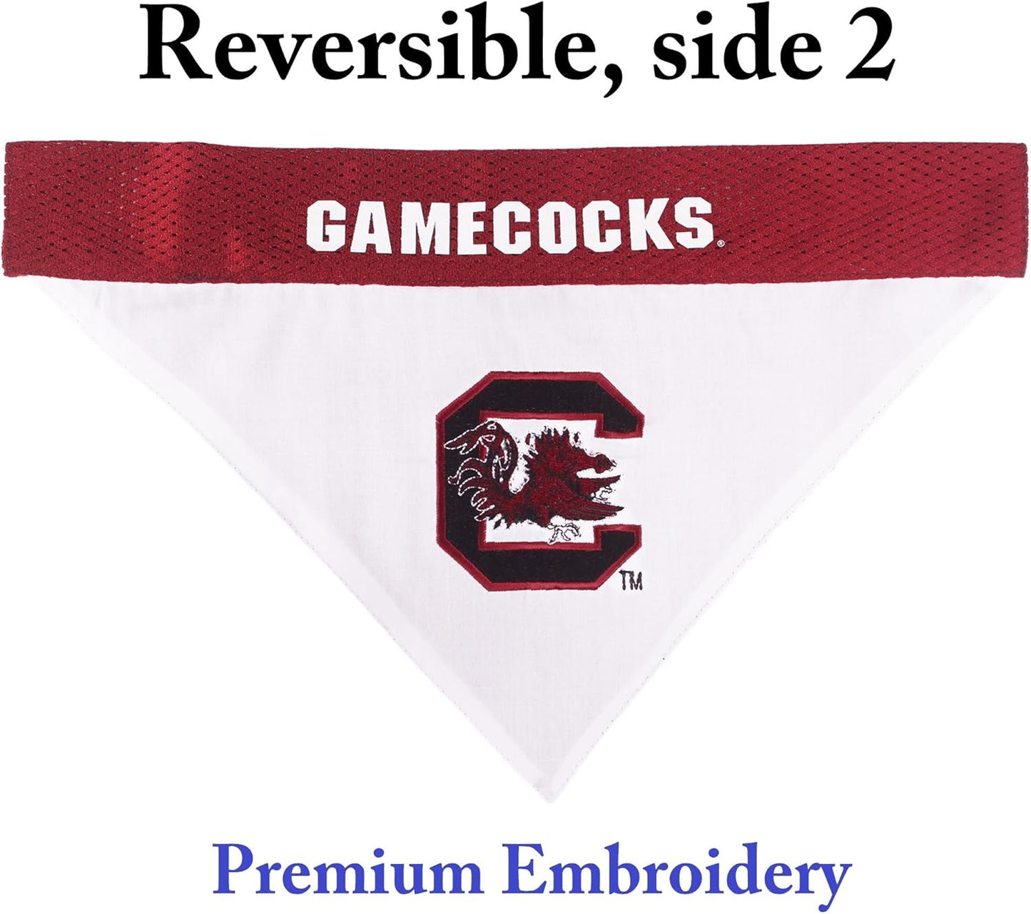 Pets First Collegiate Pet Accessories, Reversible Bandana, South Carolina Gamecocks, Small/Medium
