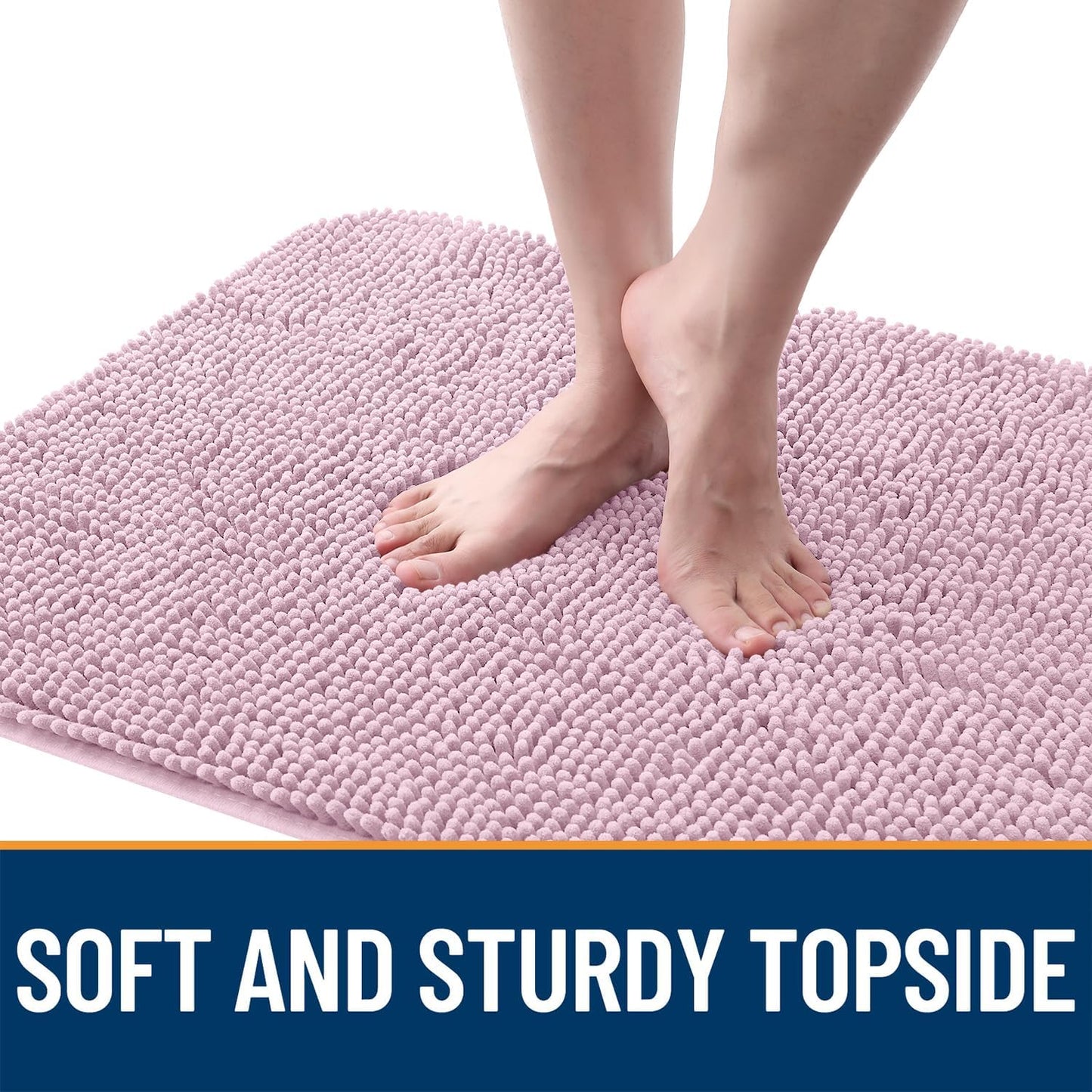 OLANLY Dog Door Mat for Muddy Paws 36x24, Absorbs Moisture and Dirt, Absorbent Non-Slip Washable Doormat, Quick Dry Chenille Mud Mat for Dogs, Entry Indoor Entryway Carpet for Inside Floor, Dusty Rose