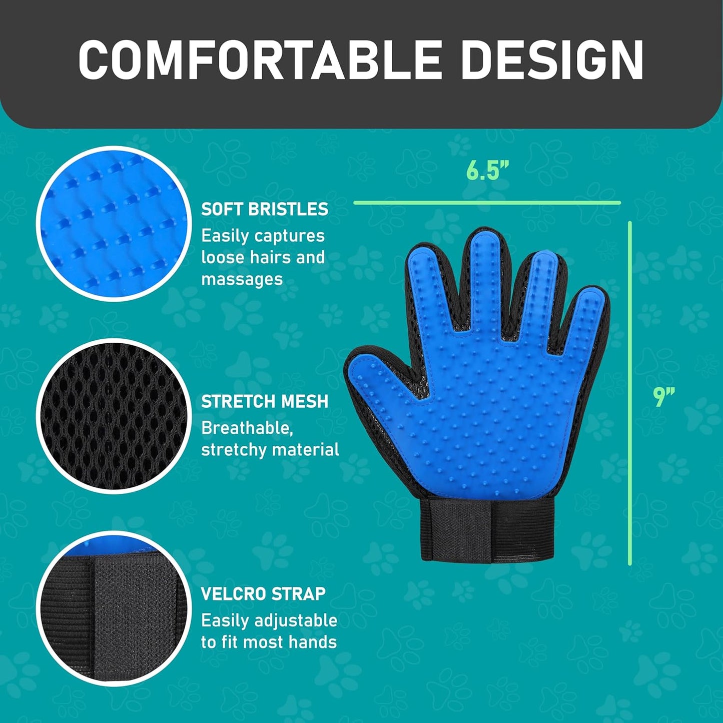 Maxpower Planet Pet Grooming Brush - Double Sided Shedding and Dematting Undercoat Rake Comb for Dogs and Cats,Extra Wide (B1 - Rake, Gloves & Comb, Large)