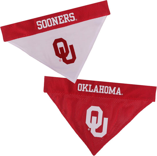 Pets First Collegiate Pet Accessories, Reversible Bandana, Oklahoma Sooners, Large/X-Large
