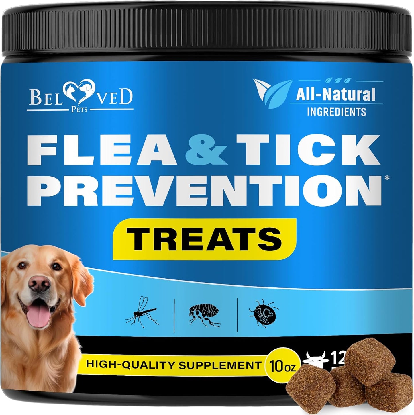 Flea and Tick Prevention Chewable Pills for Dogs and Cats - Revolution Oral Flea Treatment for Pets - Pest Control & Natural Defense - Chewables Small Tablets Made in USA (Beef)