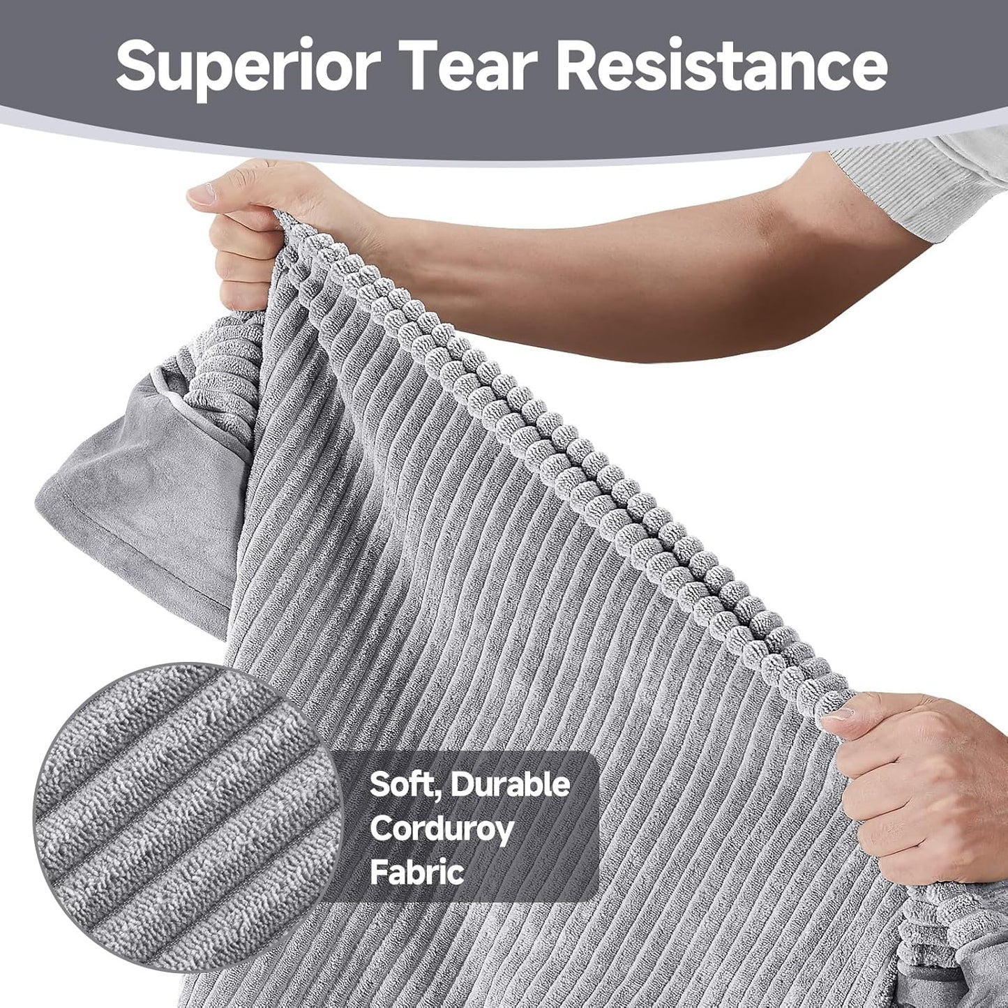 OhGeni Orthopedic Waterproof & Machine Washable Dog Bed for Extra Large Pets, Wider & Larger Size, Cat Mat with 25D Egg Crate Foam, Removable Cover & Invisible Zipper, 54 Inches(Gray)