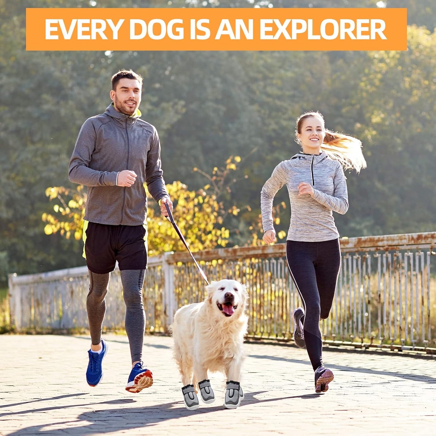 Hcpet Dog Boots for Large Dogs, Dog Shoes for Hot Pavement Winter Snow, Paw Protector Dog Booties Designed for Comfort and Breathability, Outdoor Booties for Small Medium Dogs for Hiking Grey Size 7