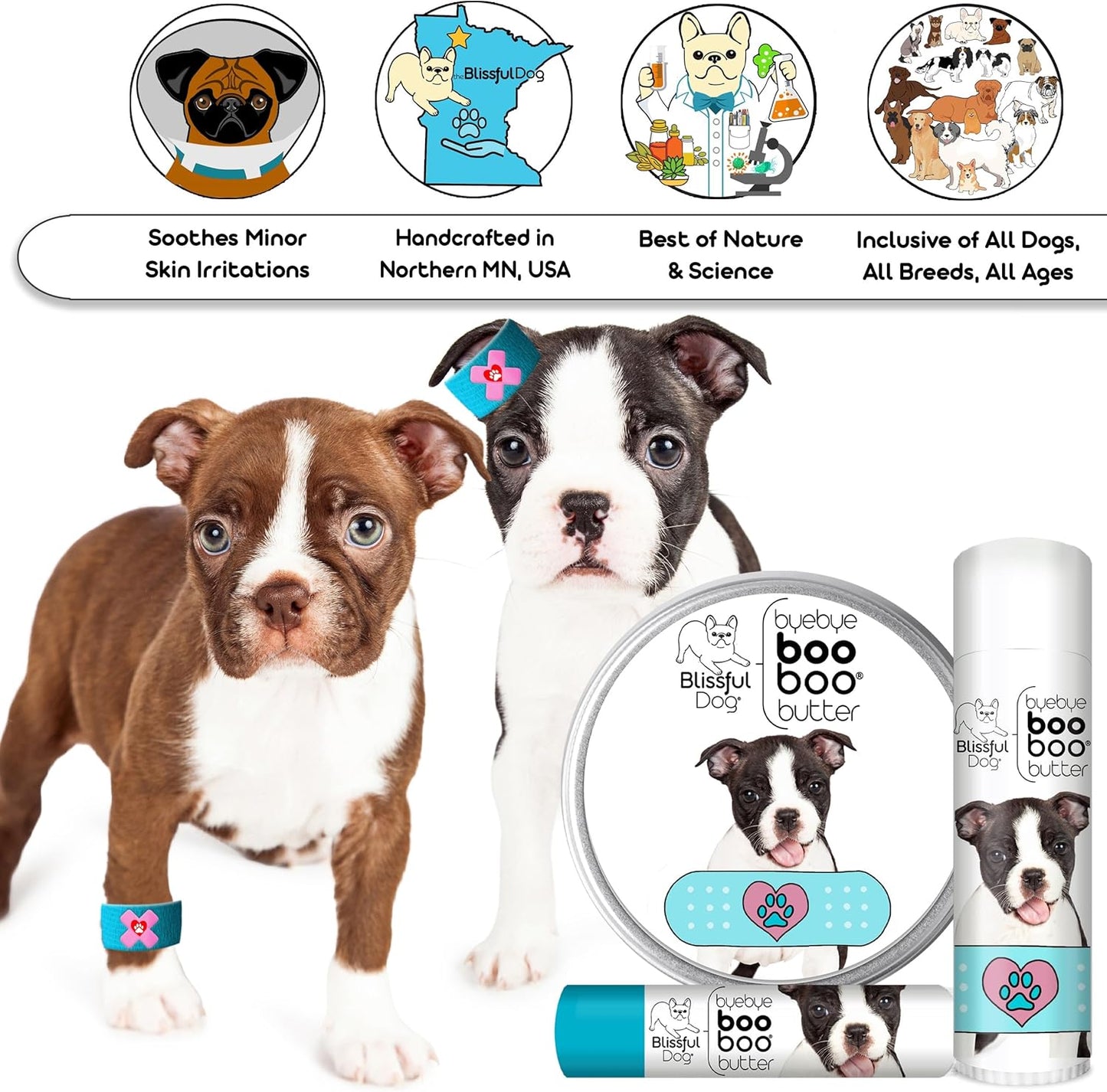 The Blissful Dog 1 oz TIN Boston Terrier Booboo Butter