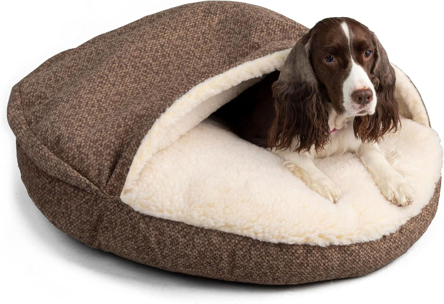 Snoozer Luxury Microsuede Cozy Cave Pet Bed, Show Dog Collection, Extra Large, Merlin Camel