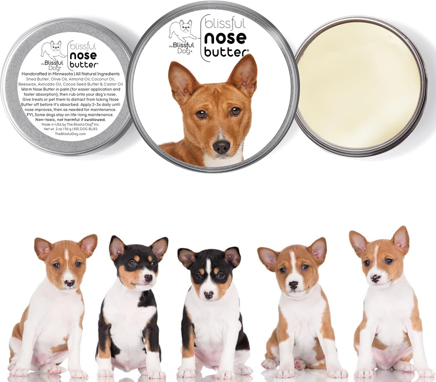 The Blissful Dog Basenji Unscented Nose Butter - Dog Nose Butter, 8 Ounce
