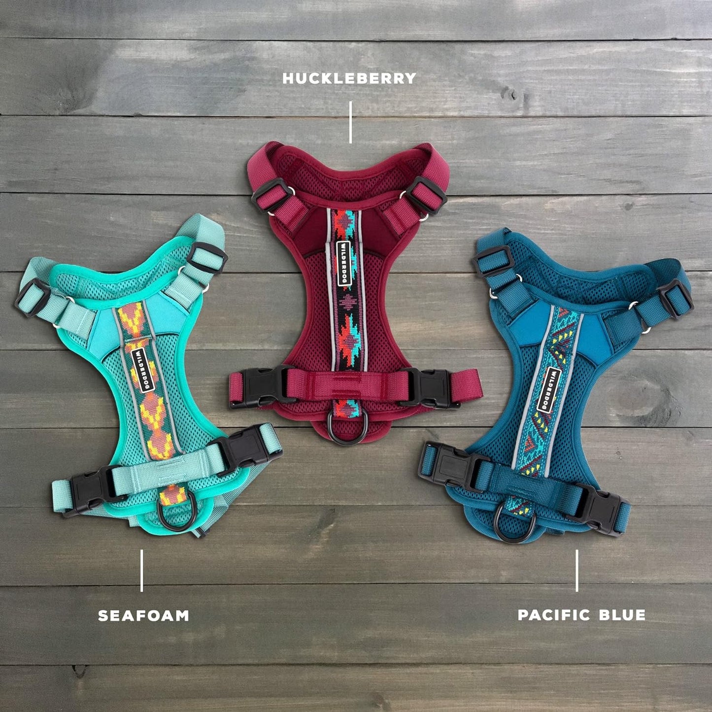 Wilderdog Lightweight Dog Harness with Reflective Straps - Large - Pacific Blue