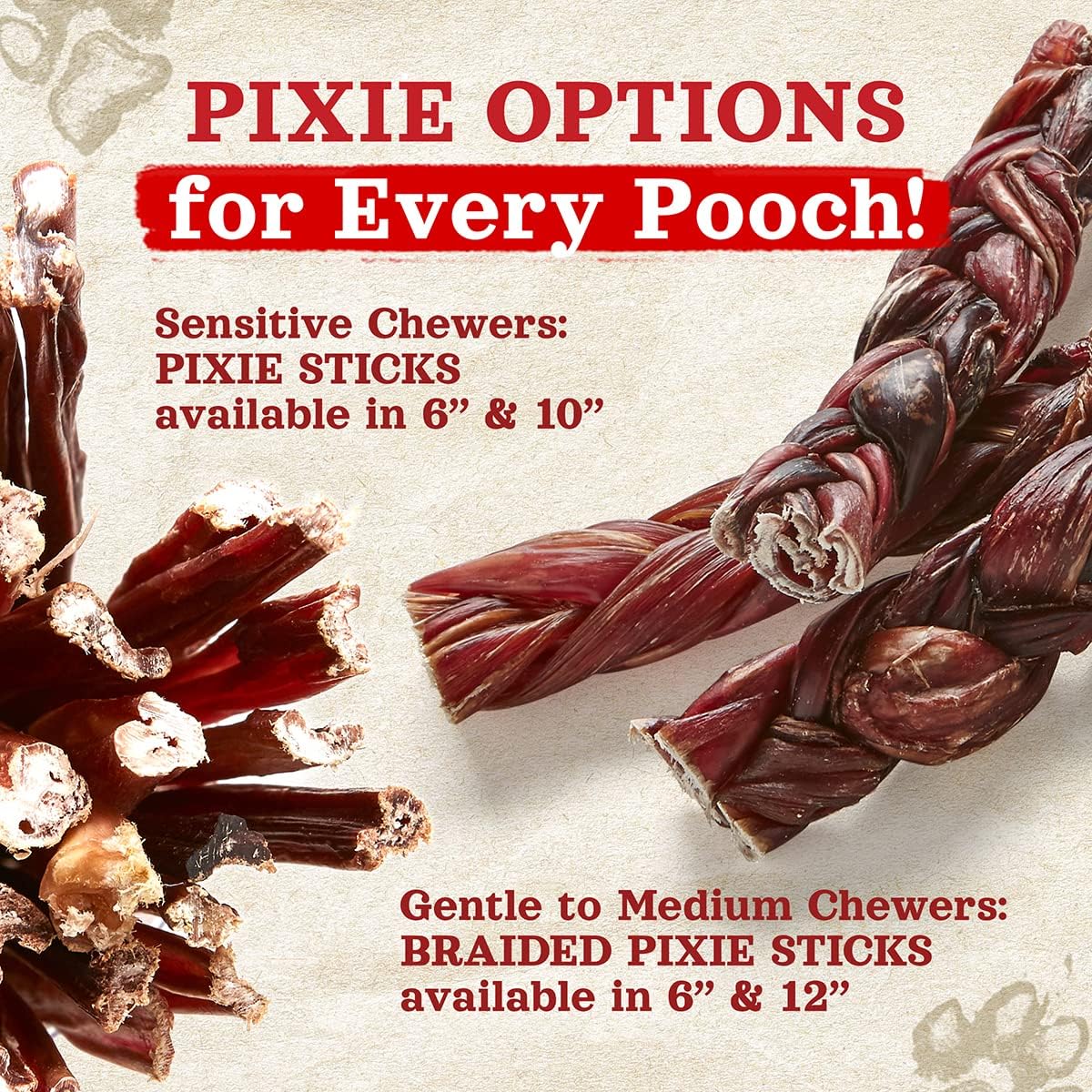 Natural Farm Pet Pizzle Bully Sticks (10 Inch, 12 Pack), Pixie Chew, Extra-Thin Pet Treats - Grain-Free, High Protein, Best Rawhide Alternative for Small, Puppies or Senior Dogs