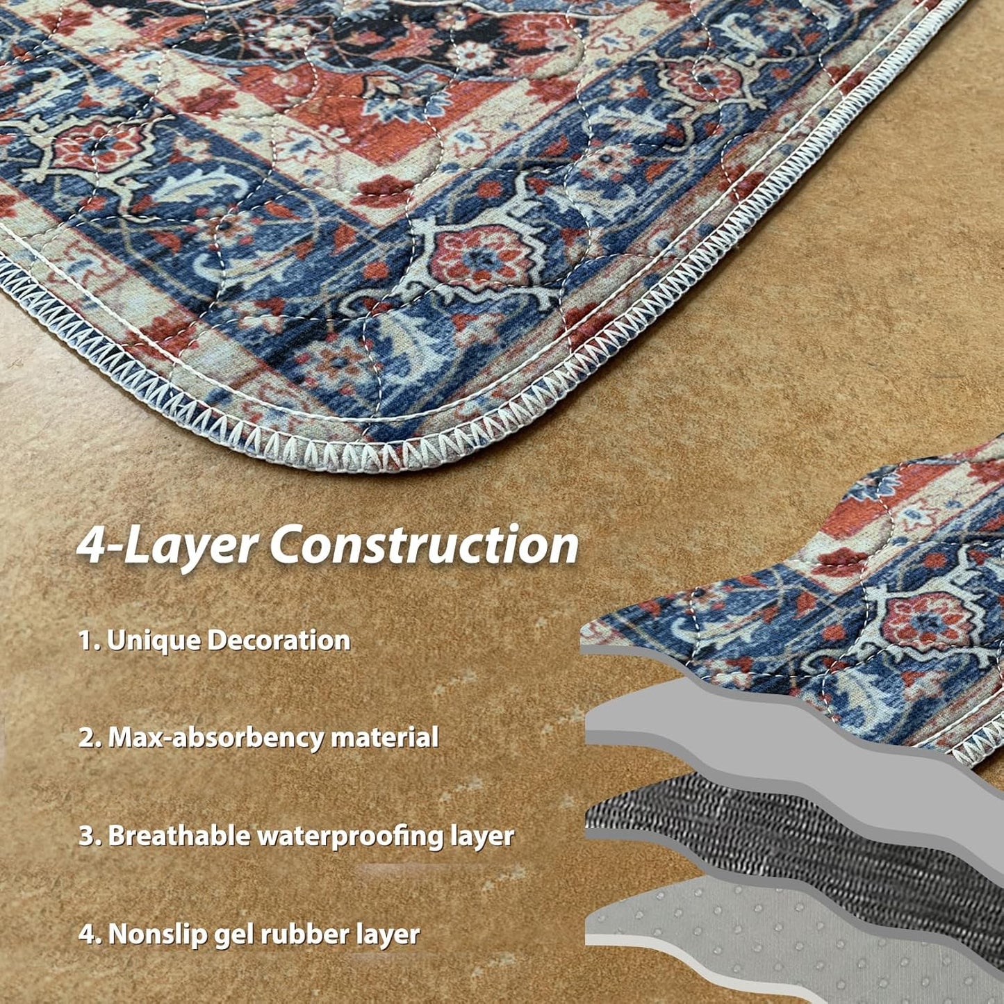 nunubaby Washable Pee Pads for Dogs, Stylish, Non-Slip and Leak-Proof Pee Pads. Reusable Potty Pads for Dogs for Crates and Floors.(Red/Floral, 72" x72")